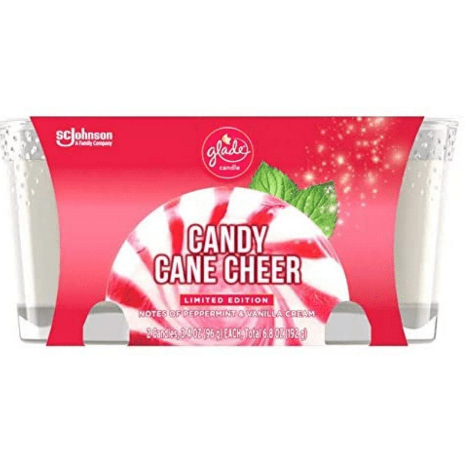Glade Candy Cane Cheer Jar Candle Elevate your Parties with Festive