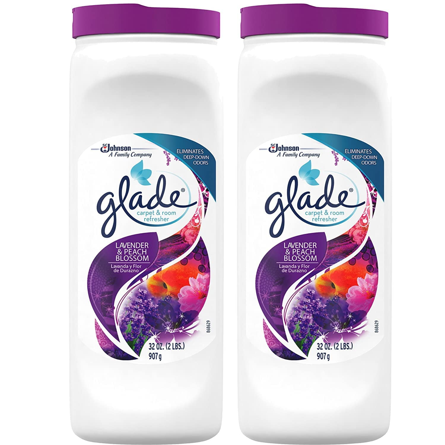 Glade Lavender and Peach Blossom Scented Carpet and Room Deodorizer, Freshener Powder, 32Ounce