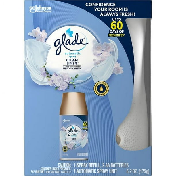 Glade Clean Linen Automatic Spray Kit - 6.20 oz - Clean Linen - 60 Day - 4 / Carton Glade Clean Linen Automatic Spray Kit - 6.20 oz - Clean Linen - 60 Day - 4 / Carton