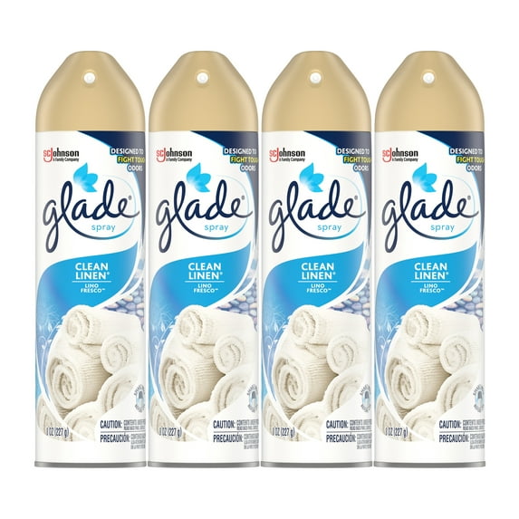 Glade Clean Linen Room Spray Air Freshener, 8 oz (4-Pack)