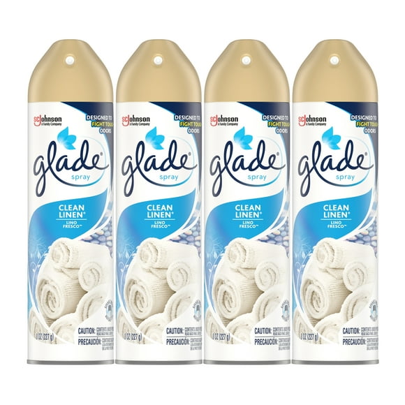 Glade Clean Linen Room Spray Air Freshener, 8 oz (4-Pack)