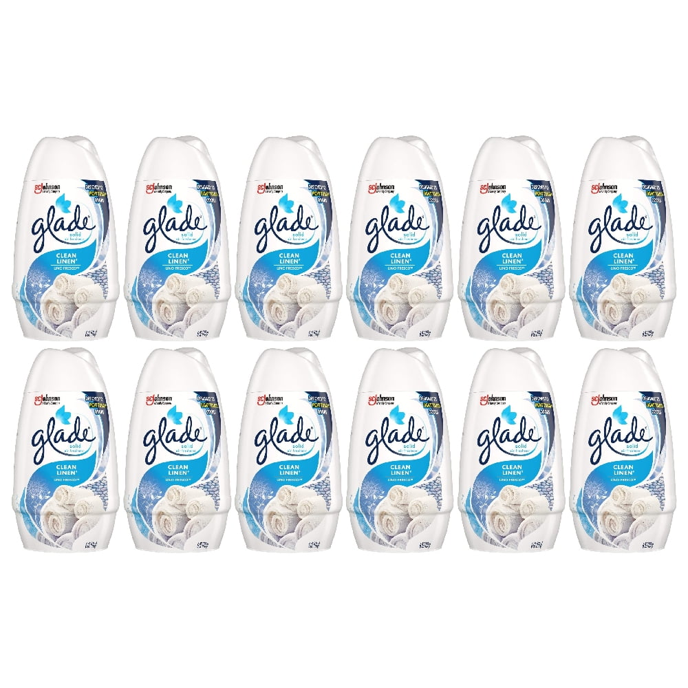 Glade Clean Linen Solid Air Freshener 6 Ounce, 12 Pack