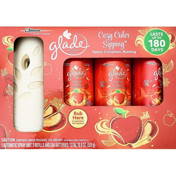 Glade Cozy Cider, Automatic Spray & 3 Refills - Set