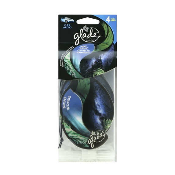 Glade Drop Shape Paper Car Fresheners, Night Woods Scent – Long-Lasting Odor Eliminator