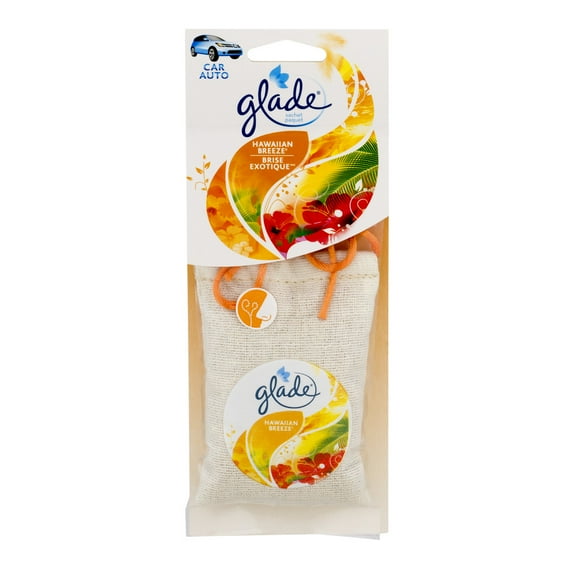 Glade Hawaiian Breeze Car Hanging Sachet Air Freshener – Refreshing Tropical Aroma