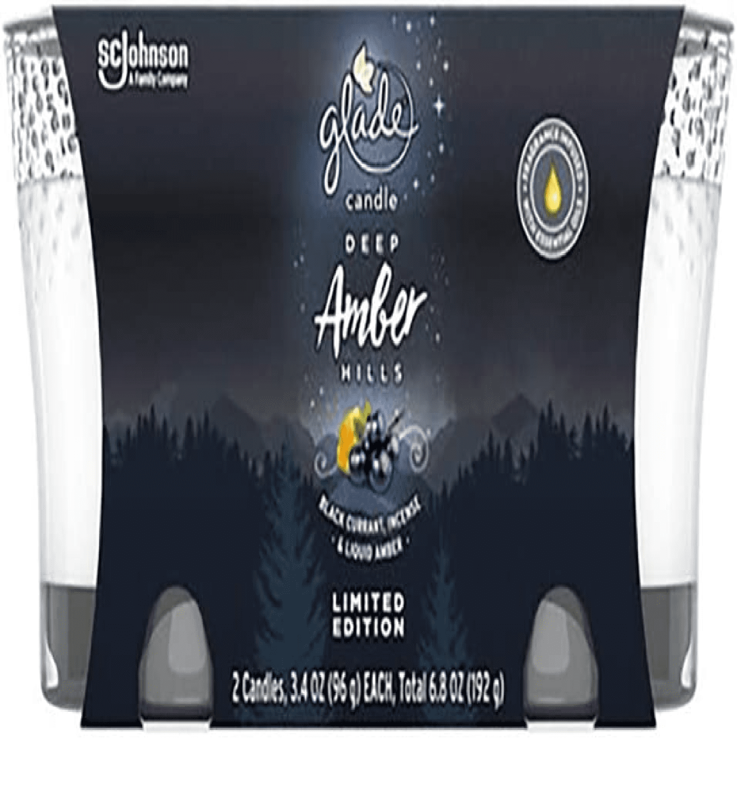 Glade Holiday Triple Wick Candle Deep Amber Hills Pack of 2