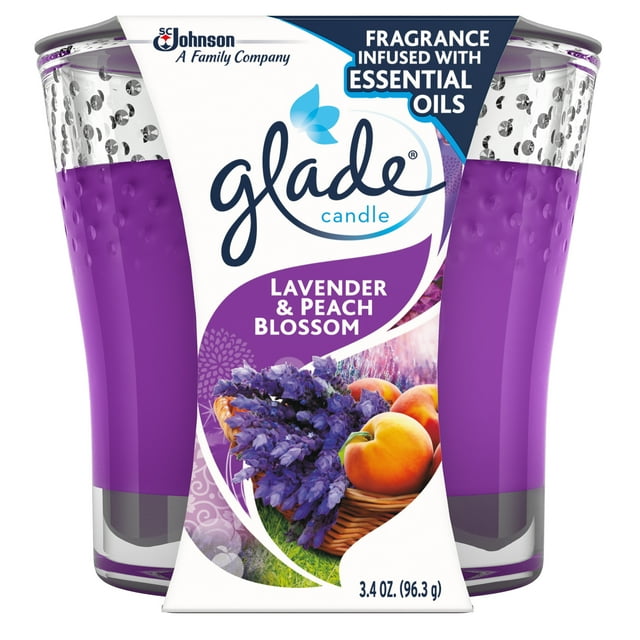 Glade Jar Candle Air Freshener, Lavender & Peach Blossom, 3.4 oz