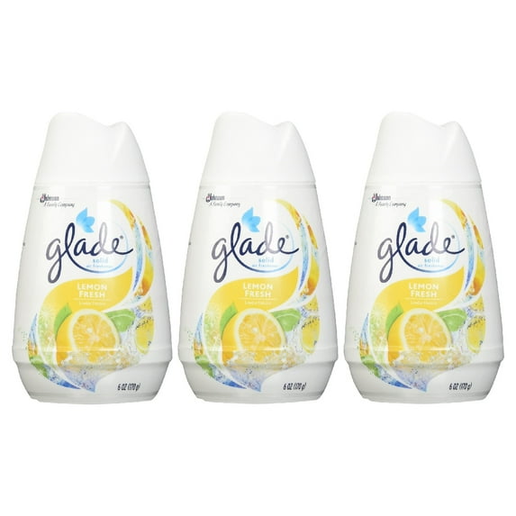 Glade Lemon Fresh Solid Air Freshener 6 Ounce, 3 Pack