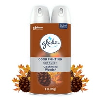 Glade Odor Fighting Soft Mist Air Freshener Room Spray, Cashmere Woods, 16.0oz, 2pk