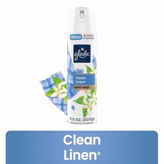 Glade Odor Fighting Soft Mist Air Freshener Room Spray, Clean Linen, 7.3oz., 1 Count
