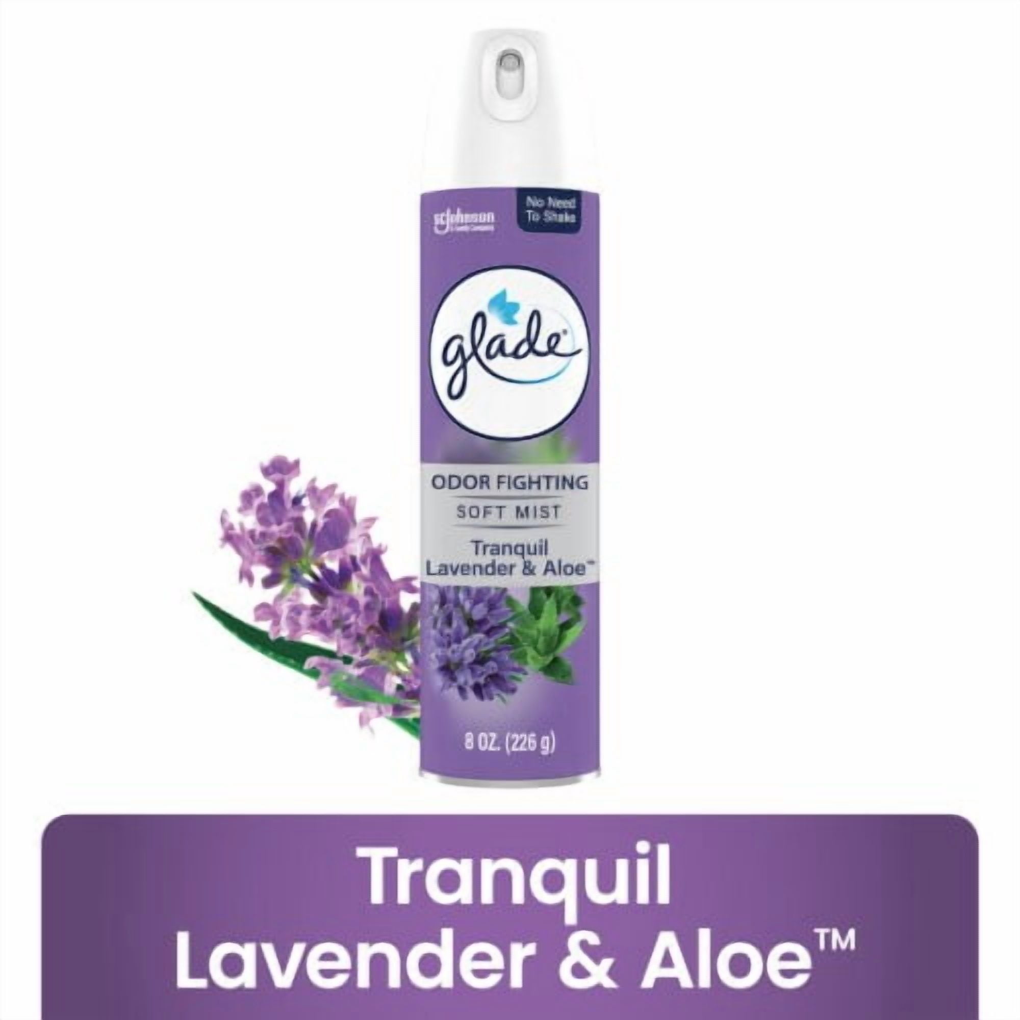 Glade Odor Fighting Soft Mist Air Freshener Room Spray, Tranquil Lavender & Aloe 1 ct / 8 oz - Pack of 2