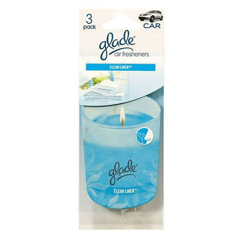 Glade Paper Candle Hanging Car and Home Air Freshener, Clean Linen (Pack of  3) 