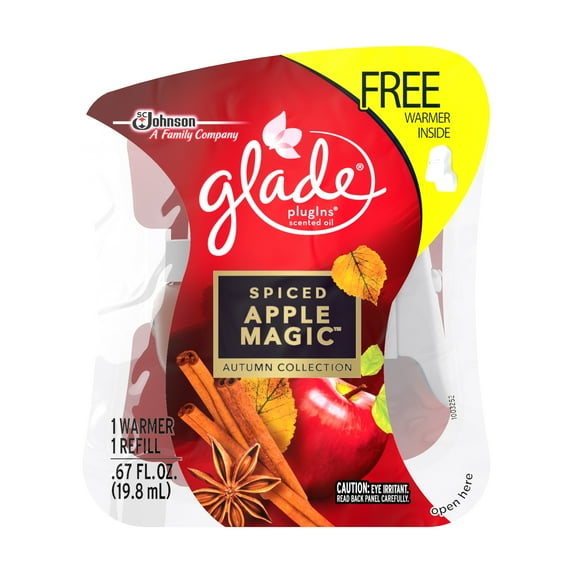 Glade Plug In Refill, Spiced Apple Magic Starter Kit, 0.67 Fl. Oz.