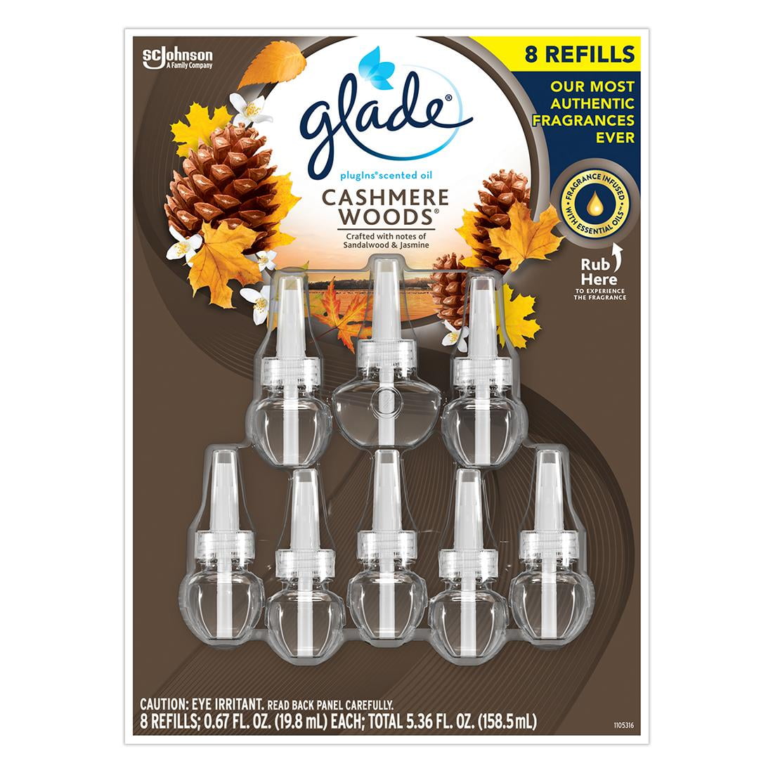 Glade Plug In Scented Oil Refills - Cashmere Woods - Walmart.com