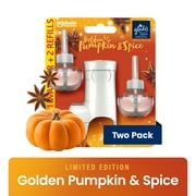 Glade PlugIns Air Freshener Kit, 1 Warmer + 2 Refills, Golden Pumpkin & Spice, Fragrance Infused with Essential Oils, 0.67 oz