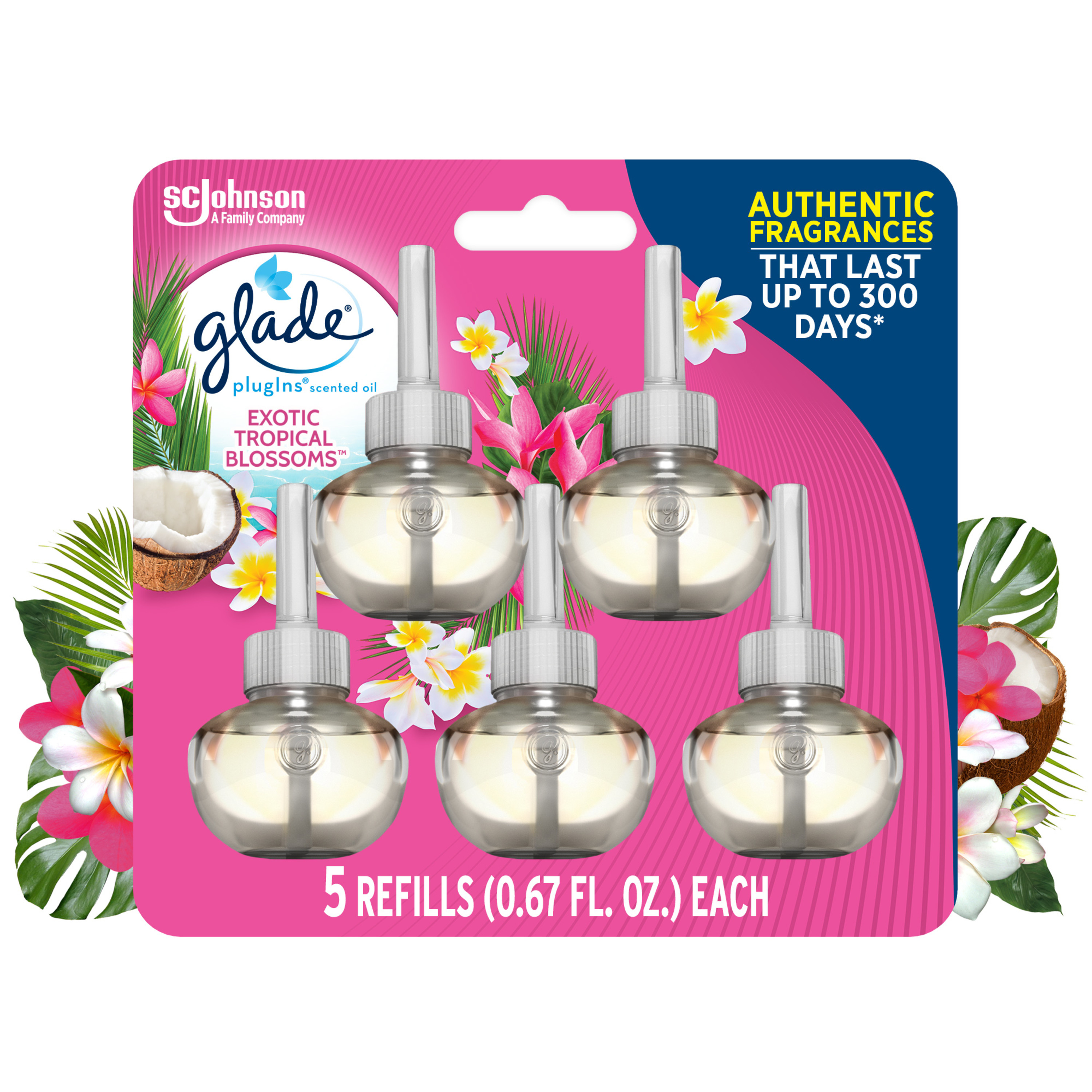 Glade PlugIns Air Freshener Refills, Exotic Tropical Blossoms, Infused