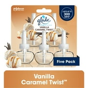 Glade PlugIns Air Freshener Refills, Mothers Day Gifts, Vanilla Caramel Twist, Infused with Essential Oils, 0.67 oz, 5 Count