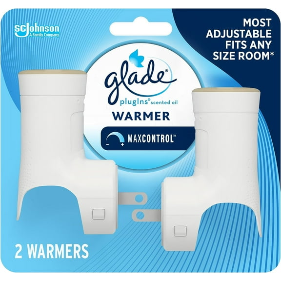 Glade PlugIns Air Freshener Warmer, Scented and Essential Oils for Home and Bathroom, Up to 70 Days on Low Setting, 2 Count