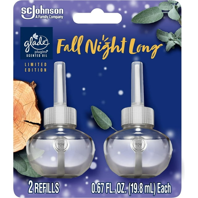 Glade PlugIns Refill 2 CT, Fall Night Long, 1.34 FL. OZ. Total, Scented