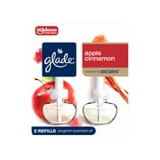 Glade PlugIns Refill 2 Count, Apple Cinnamon, 1.34 FL. oz. Total, Scented Oil Air Freshener Infused with Essential Oils