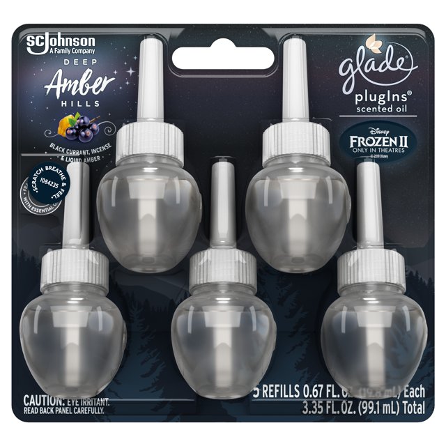 Glade PlugIns Refill 5 CT, Deep Amber Hills, 3.35 FL. OZ., Scented Oil