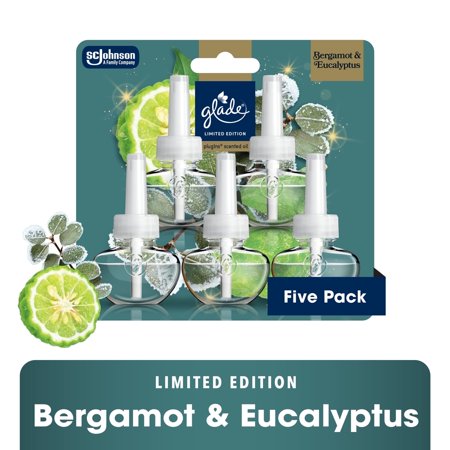 Glade® PlugIns® Refills Air Freshener, Bergamot & Eucalyptus Fall Scent, 3.35oz., 5 Count