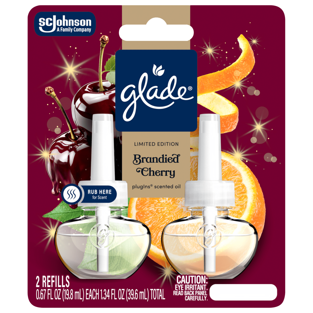 Glade PlugIns Scented Oil Refill 2 Count, Brandied Cherry