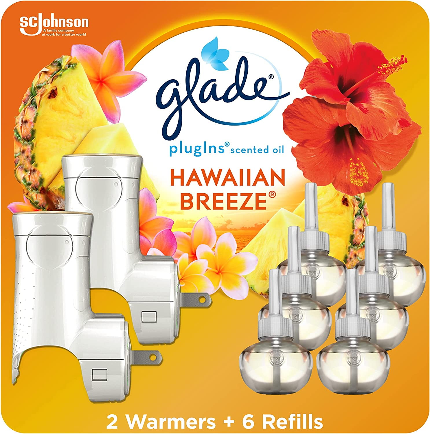 Glade PlugIns Refills Air Freshener Starter Kit, Scented and Essential