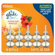 Glade PlugIns Scented Oil 10 Refills, Air Freshener, Hawaiian Breeze®, 10 Count, 0.67 oz