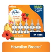 Glade PlugIns Scented Oil 10 Refills, Air Freshener, Hawaiian Breeze , 10 x 0.67 oz
