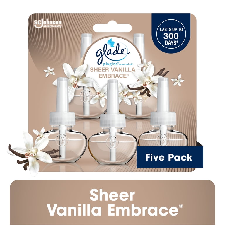 Glade PlugIns Sheer Vanilla Embrace Scented Oil Refills 5 ct