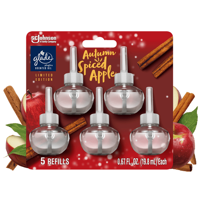 Glade PlugIns Scented Oil, Air Freshener, 5 Refills, Autumn Spiced