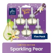 Glade PlugIns Scented Oil Air Freshener Refills, Sparkling Pear, 3.35FO, 5 Refills