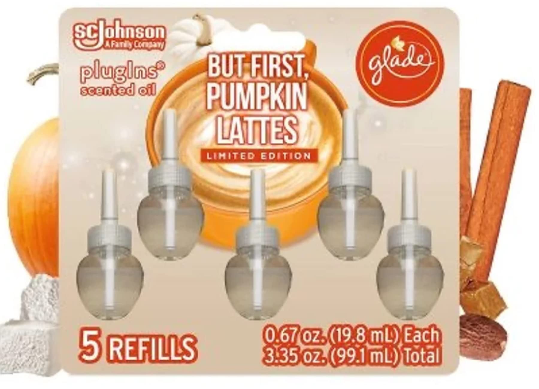 Glade PlugIns Fall Scented Oil Air Freshener Refills Pumpkin Spice