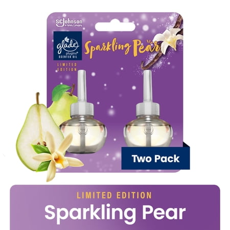 Glade PlugIns Scented Oil Air Freshener Refills, Sparkling Pear, 1.34 fl oz, 2 Refills