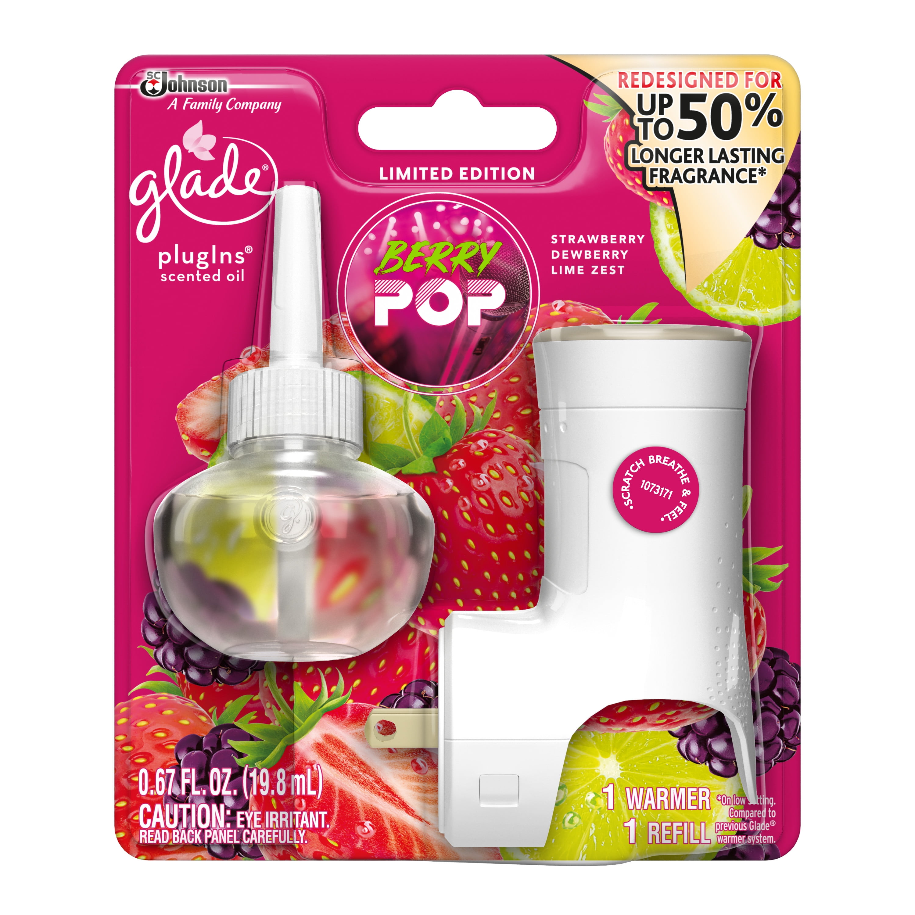 Glade® PlugIns Scented Oil Air Freshener Starter Kit, Berry Pop, 0.67