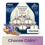 Glade Aromatherapy PlugIns Air Freshener Refills, Choose Calm Scent with Notes of Lavender & Sandalwood, Fragrance Infused with Essential Oils, 5 x 0.67 oz (19.8 ml)