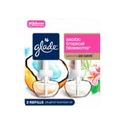 Glade PlugIns Scented Oil 2 Refills, Air Freshener, Exotic Tropical Blossoms, Essential Oil Infused Wall Plug In, 1.34 FL oz, 2 Refills