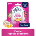 thumbnail image 1 of Glade PlugIns Scented Oil 2 Refills, Air Freshener, Exotic Tropical Blossoms, Essential Oil Infused Wall Plug In, 1.34 FL oz, Pack of 2, 1 of 19