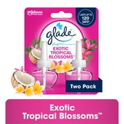Glade PlugIns Scented Oil 2 Refills, Air Freshener, Exotic Tropical Blossoms, Essential Oil Infused Wall Plug In, 1.34 FL oz, Pack of 2