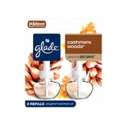 Glade PlugIns Scented Oil 2 Refills, Air Freshener, Cashmere Woods, Essential Oil Infused Wall Plug In, 1.34 FL oz, 2 Refills