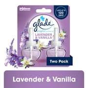 Glade PlugIns Scented Oil 2 Refills, Air Freshener, Lavender & Vanilla, Essential Oil Infused Wall Plug In, 1.34 FL oz, Pack of 2