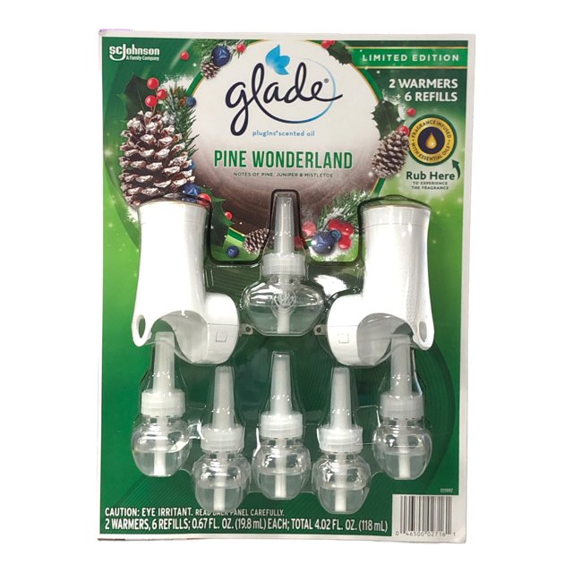 Glade PlugIns Scented Oil, Pine Wonderland (2 Warmers + 6 Refills