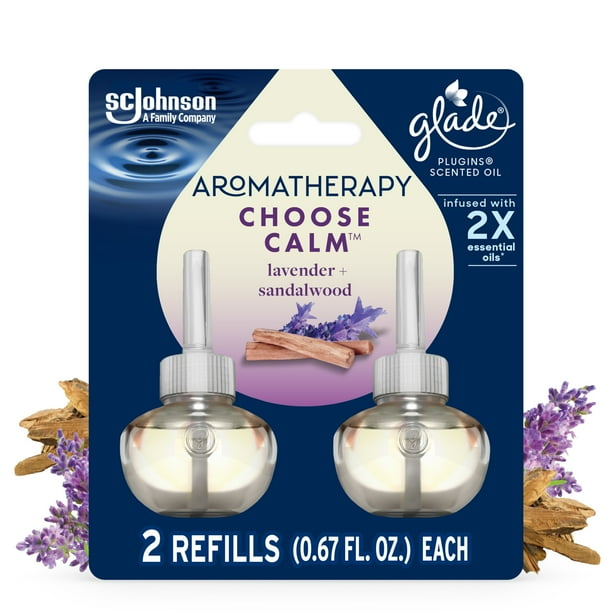 Glade Aromatherapy PlugIns Scented Oil Refills, Air Freshener, Choose Calm Scent with Notes of
