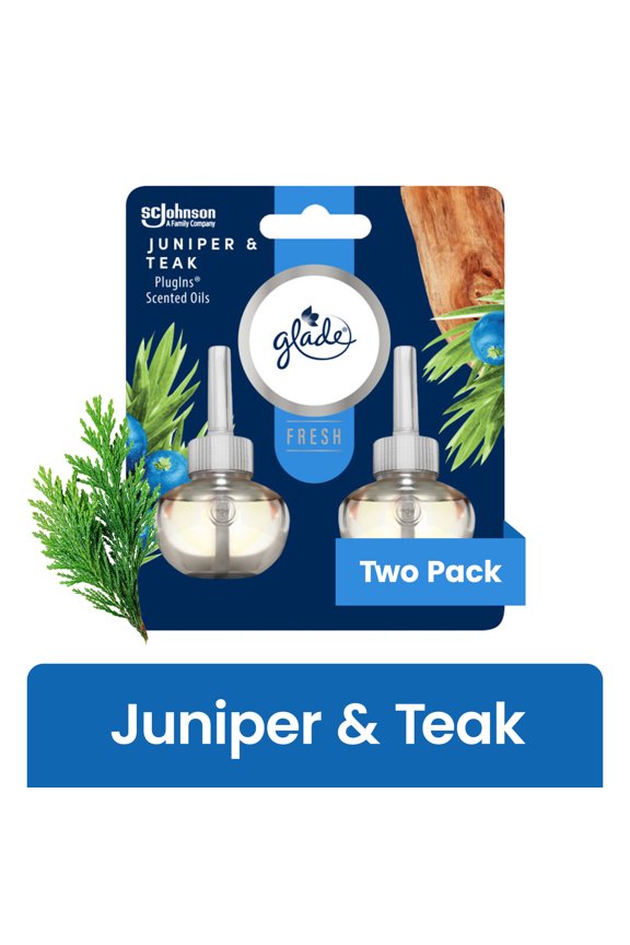 PlugIns Scented Oil Refills, Air freshener,&nbsp;Juniper & Teak, Infused with Essential Oils, 0.67 oz, 2 Count