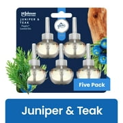 Glade PlugIns Scented Oil Refills, Air freshener, Juniper & Teak, Infused with Essential Oils, 0.67 oz, 5 Count