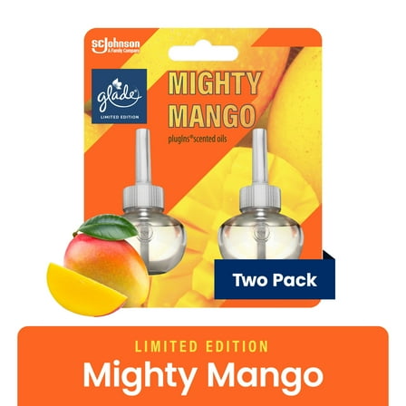 Glade PlugIns Scented Oil Refills, Air freshener, Mighty Mango, Infused with Essential Oils, 0.67 oz, 2 Count