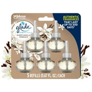 Glade PlugIns Scented Oil, Sheer Vanilla Embrace, Infused with Essential Oils, 0.67 oz, 5 Count