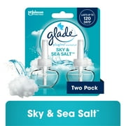 Glade PlugIns Scented Oil 2 Refills, Air Freshener, Sky & Sea Salt, Essential Oil Infused Wall Plug In, 1.34 FL oz, Pack of 2