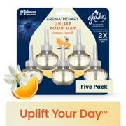 Glade Aromatherapy PlugIns Air Freshener Refills, Uplift Your Day Scent with Notes of Orange and Neroli, Fragrance Infused with Essential Oils, 5 x 0.67 oz (19.8 ml)
